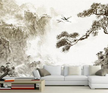 3D Crane Tree WC858 Wall Murals