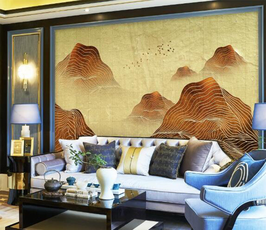 3D Yellow Mountain WC931 Wall Murals