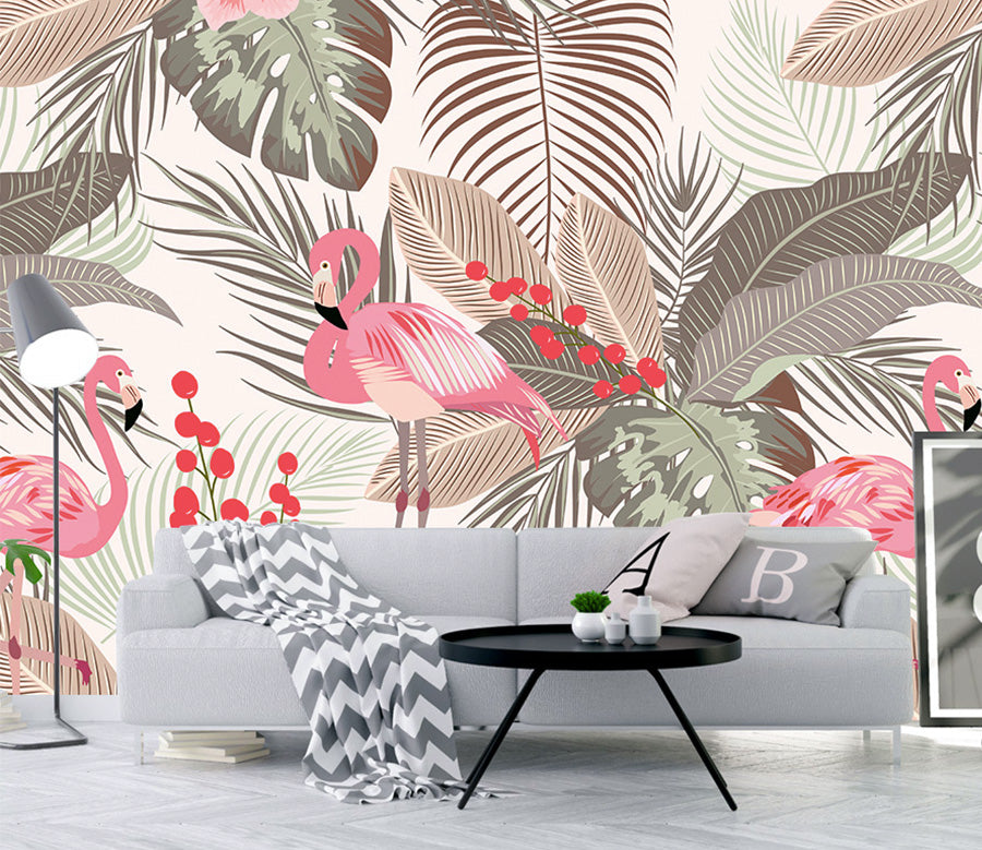 3D Pink Flamingo WG318 Wall Murals