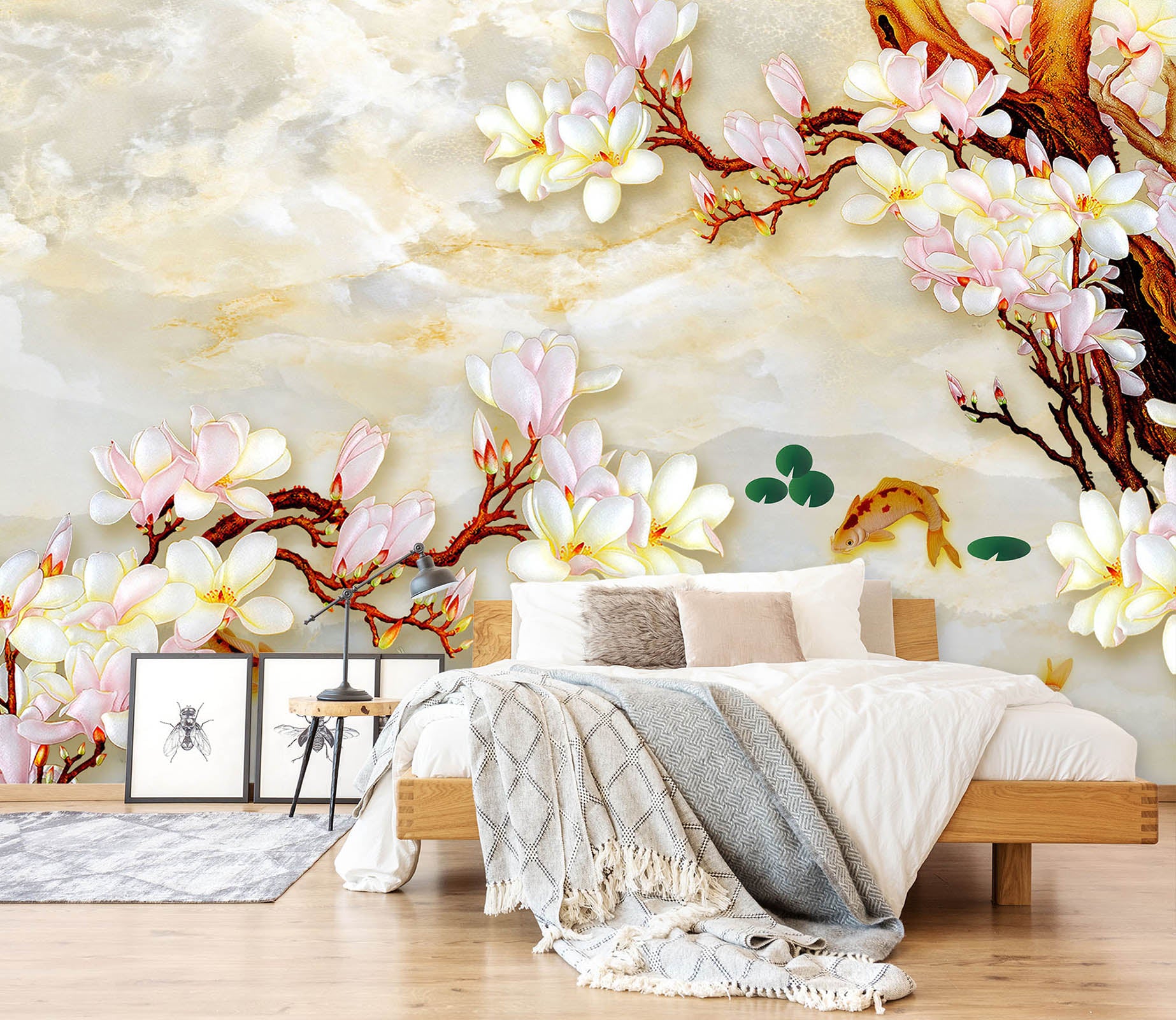 3D Flower Bird 1481 Wall Murals