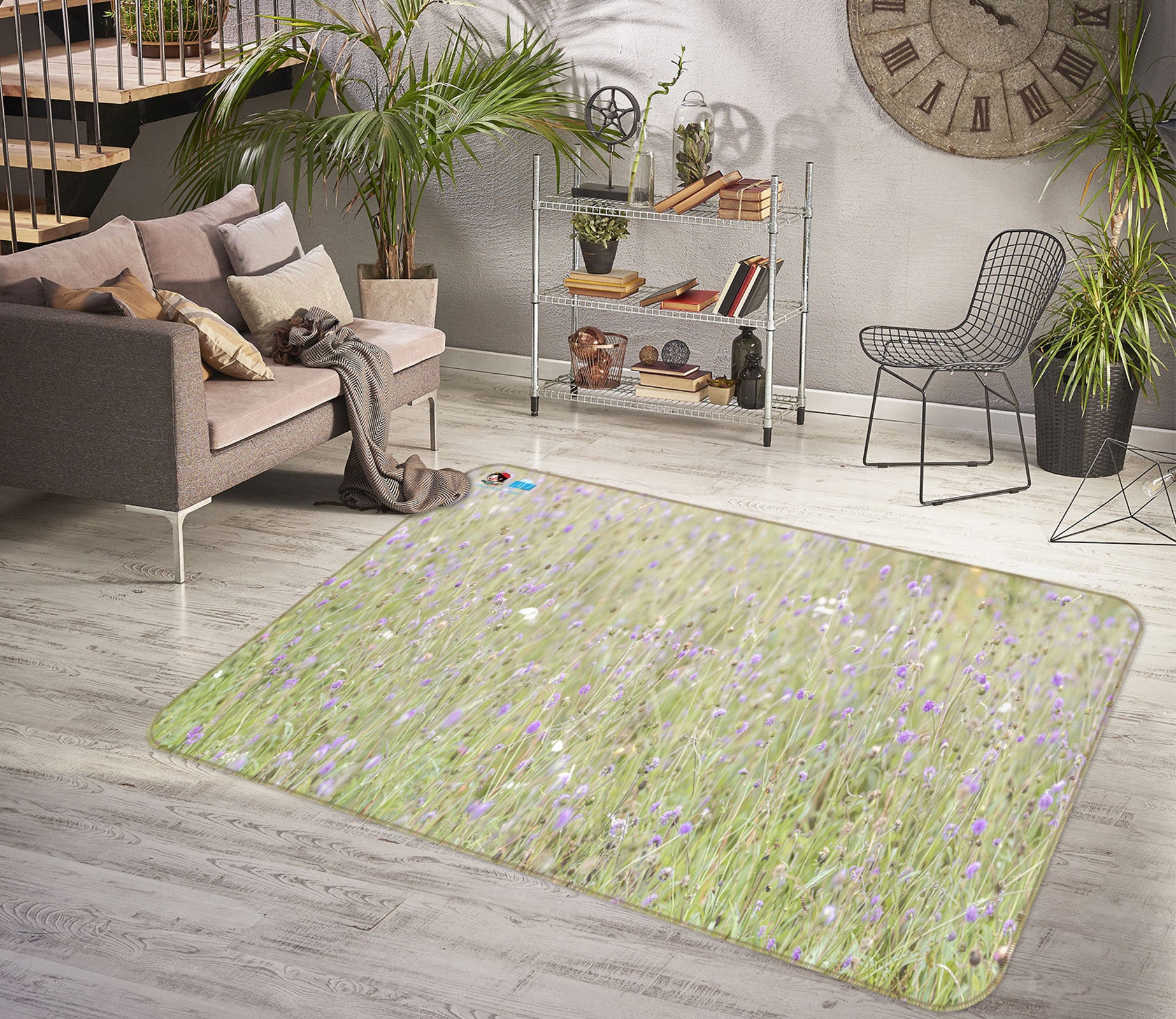 3D Lawn Wildflowers 6847 Assaf Frank Rug Non Slip Rug Mat