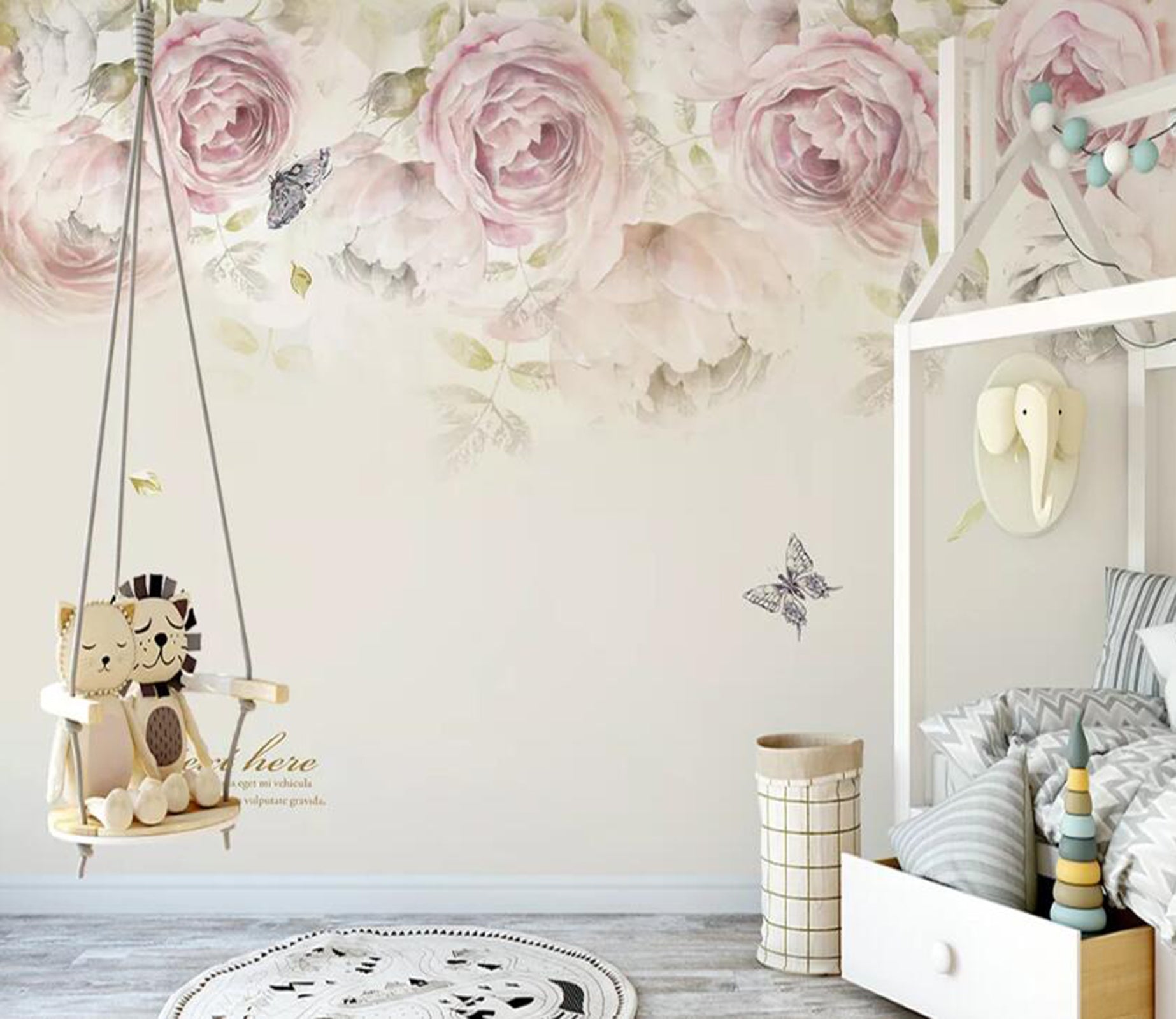 3D Flower Butterfly WC84 Wall Murals Wallpaper AJ Wallpaper 2 