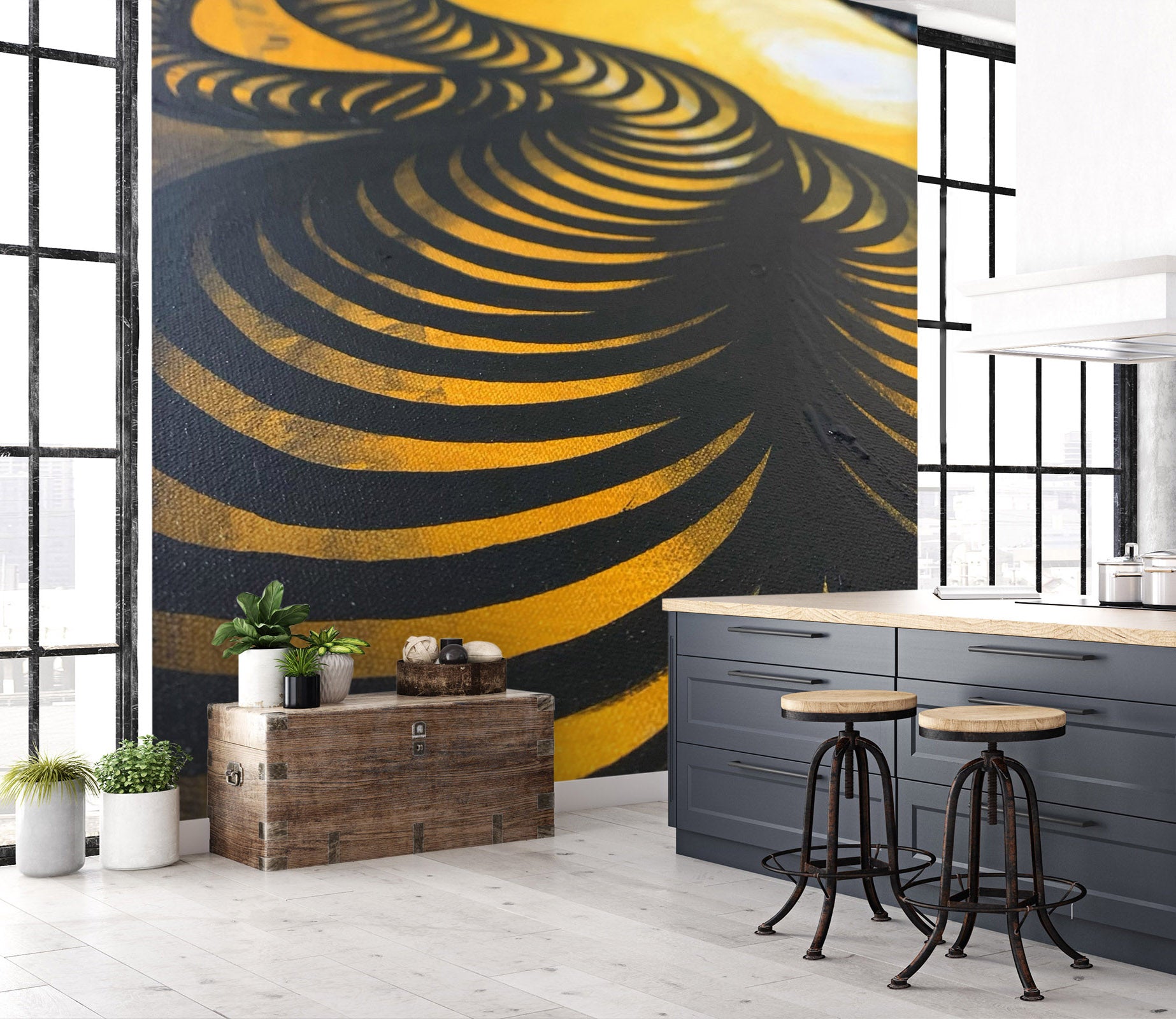 3D Black Tornado 1271 Jacqueline Reynoso Wall Mural Wall Murals