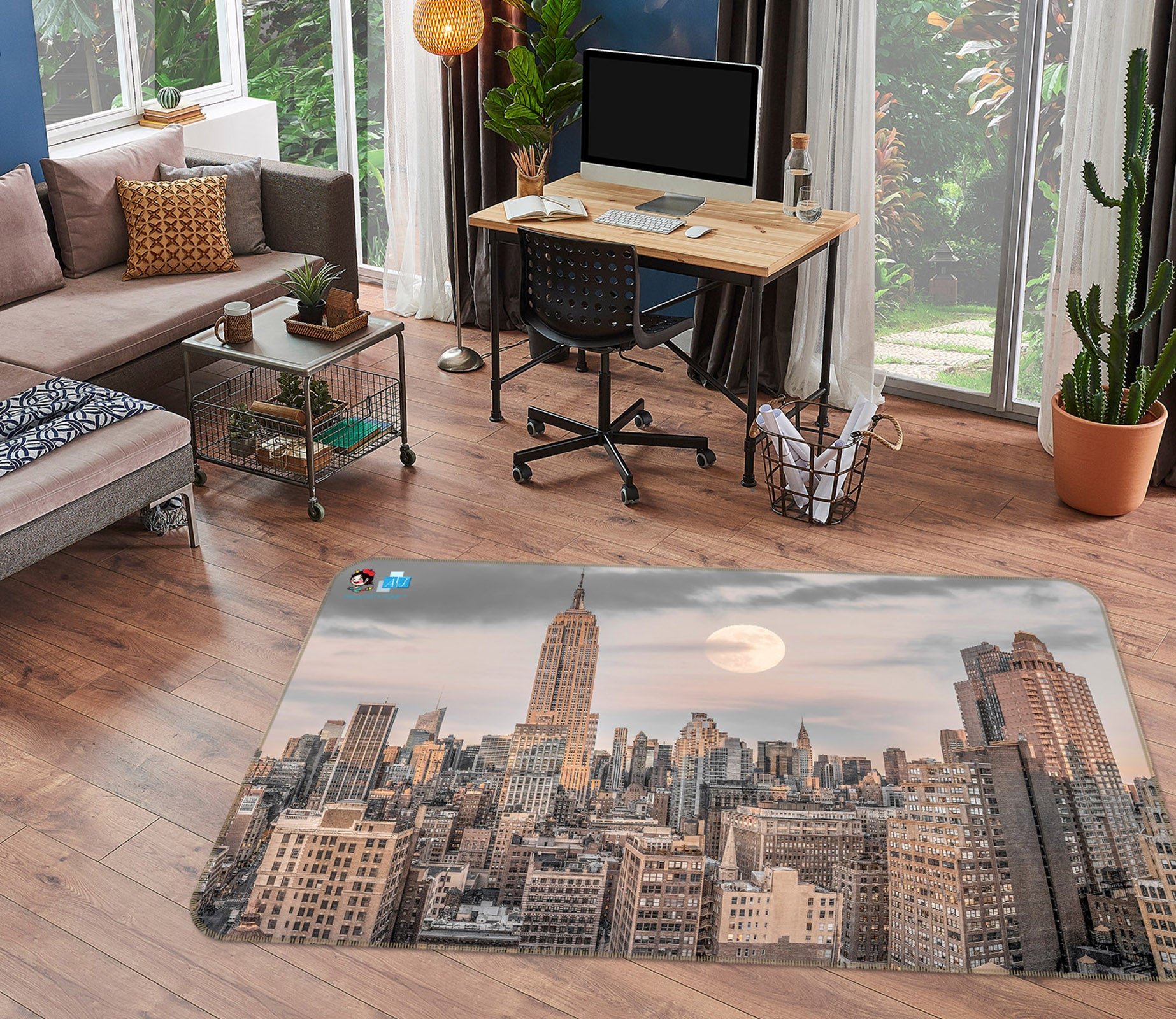 3D City Building 6719 Assaf Frank Rug Non Slip Rug Mat