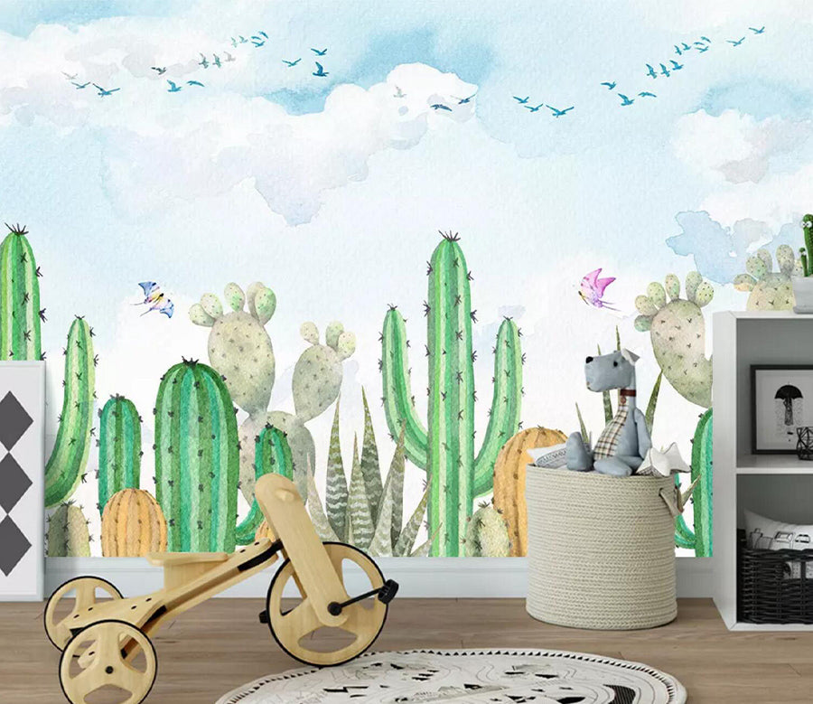 3D Cactus Bird WC764 Wall Murals