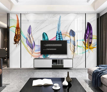 3D Six Feathers 799 Wall Murals