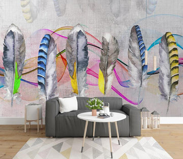 3D Six Feathers 712 Wall Murals