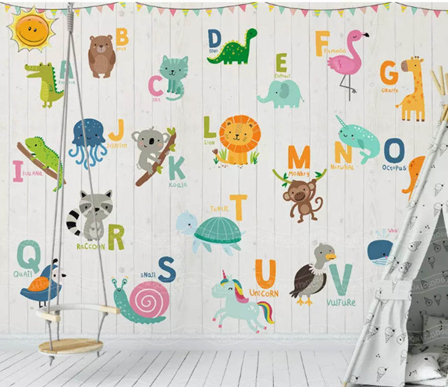 3D Cute Animal 2050 Wall Murals