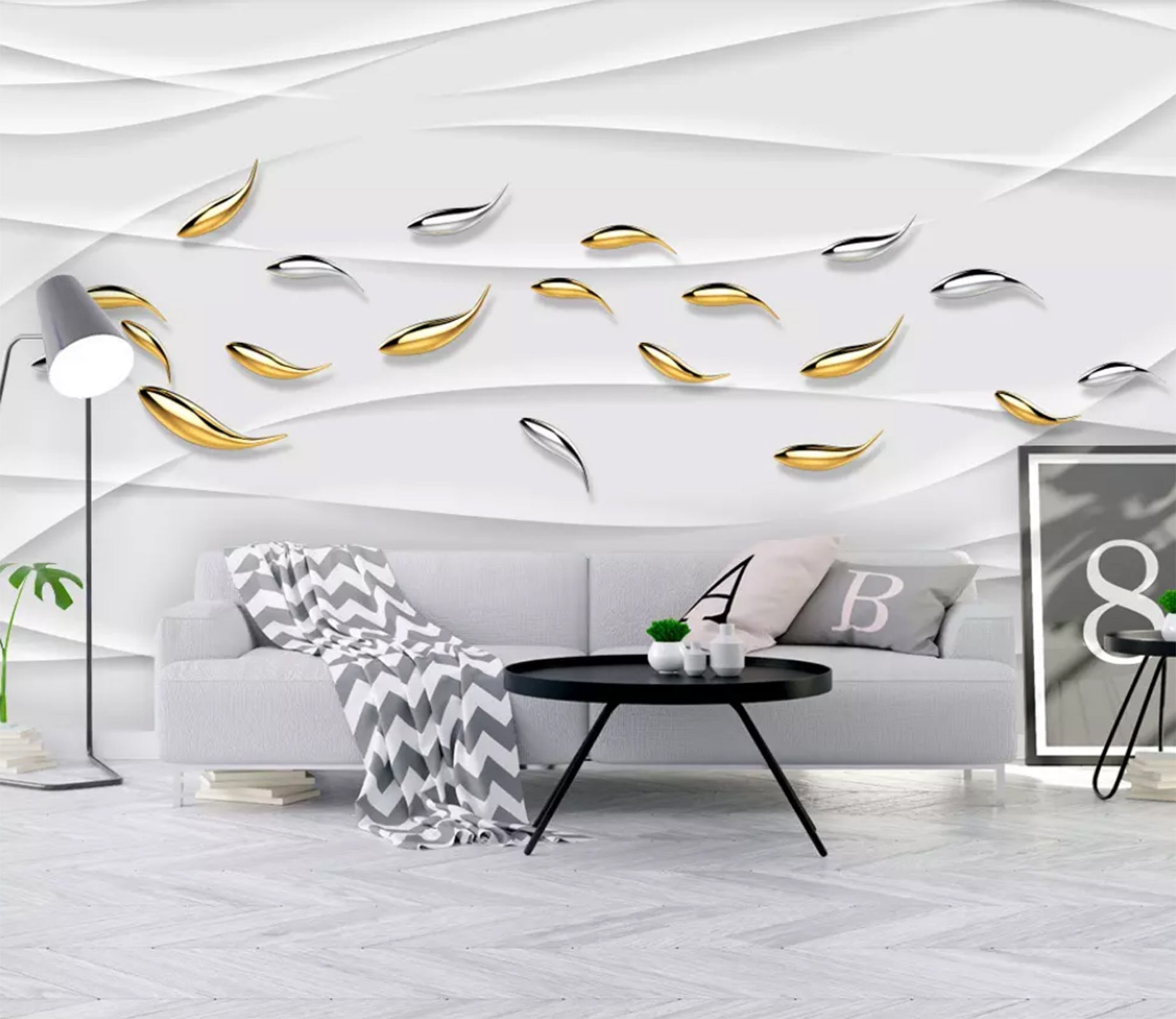 3D Goldfish Group WC26 Wall Murals Wallpaper AJ Wallpaper 2 