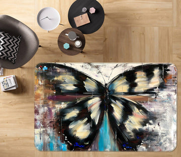 3D Black Butterfly 1102 Skromova Marina Rug Non Slip Rug Mat