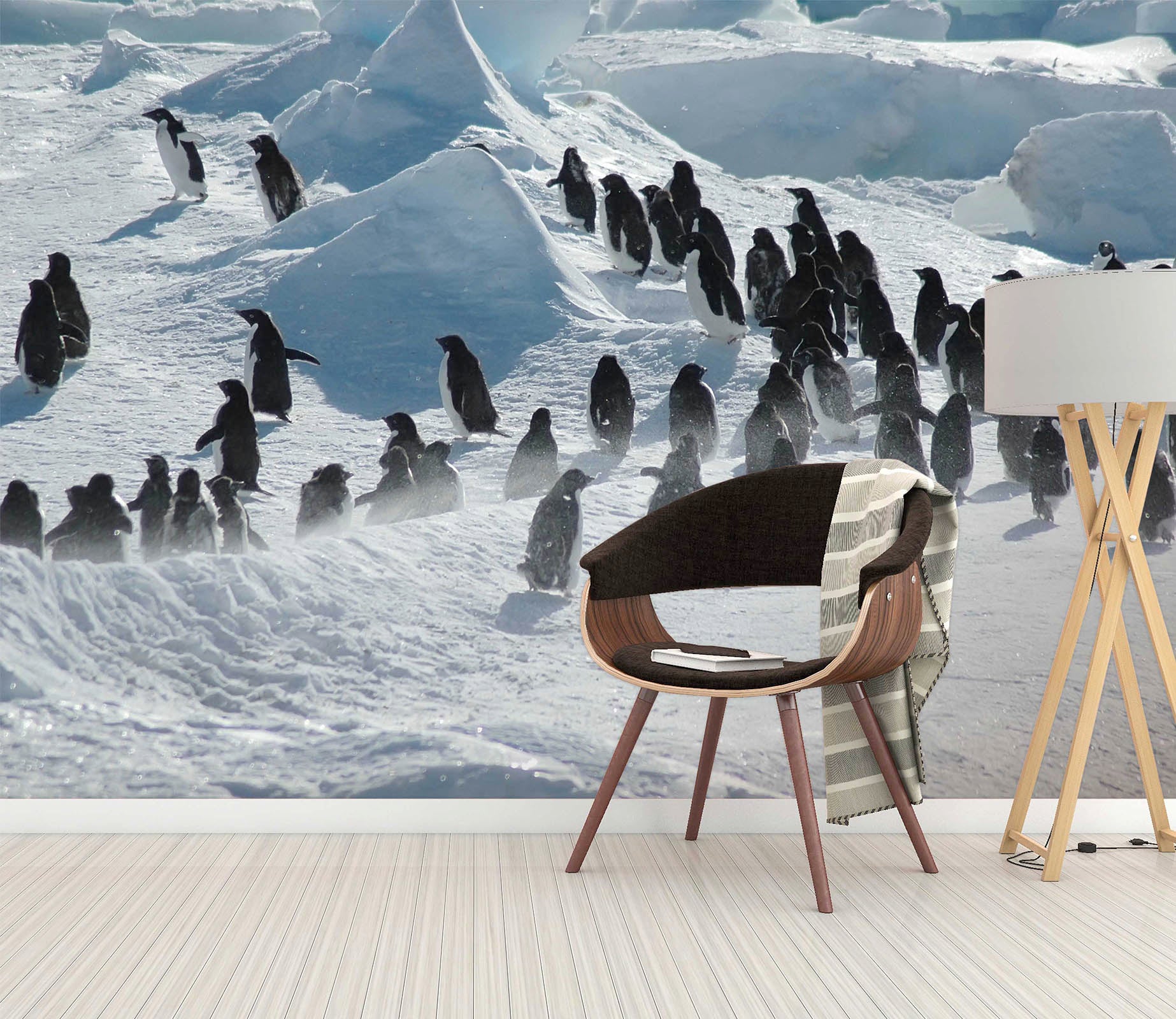 3D Penguin Antarctic 366 Wall Murals