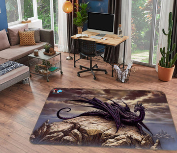 3D Dragon Black 5149 Ciruelo Rug Non Slip Rug Mat