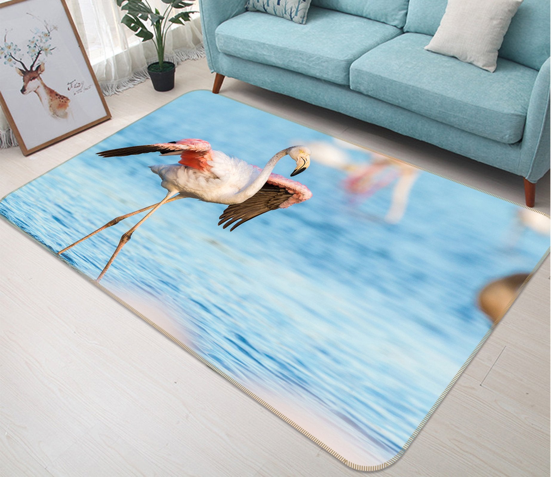 3D Flamingo 577 Animal Non Slip Rug Mat Mat AJ Creativity Home 