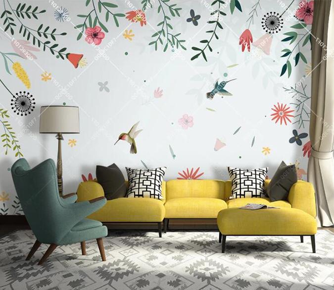 3D Flower Bird 392 Wall Murals Wallpaper AJ Wallpaper 2 