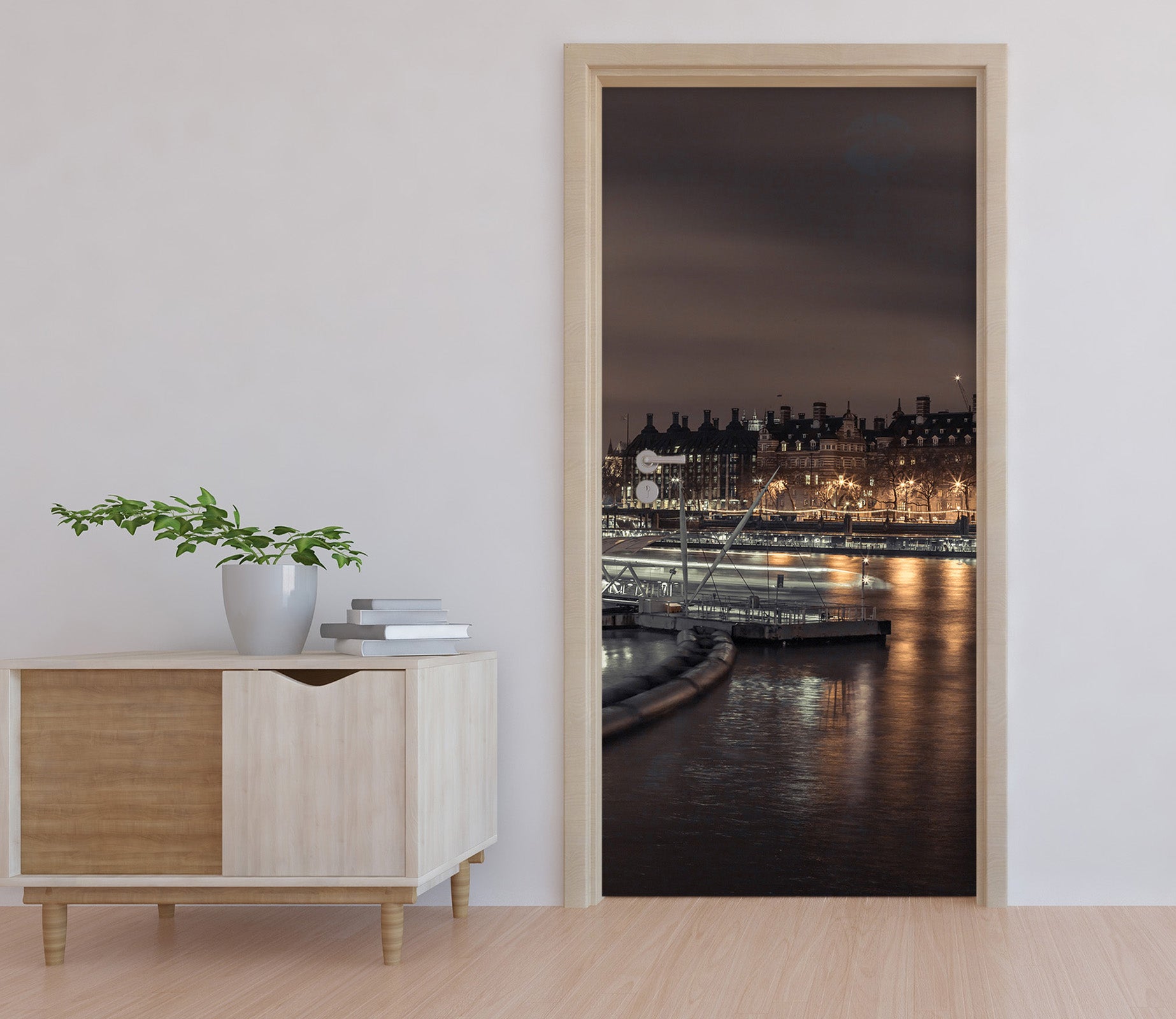 3D Night Harbour Building 106144 Assaf Frank Door Mural