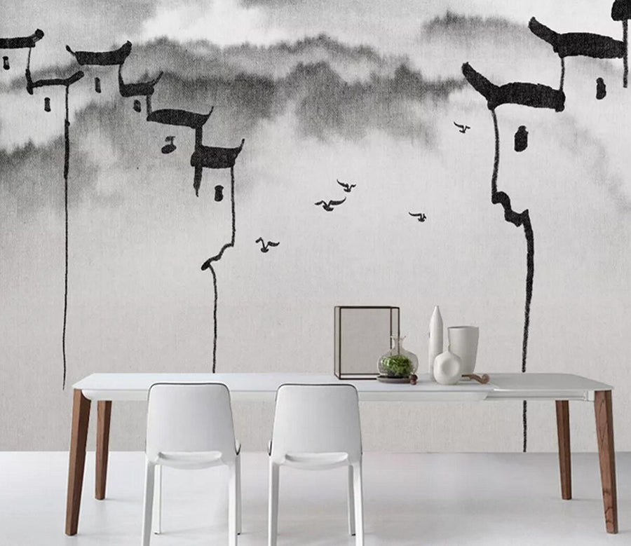 3D Roof Pattern WC1166 Wall Murals