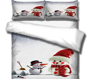 3D Snowman 32130 Christmas Quilt Duvet Cover Xmas Bed Pillowcases