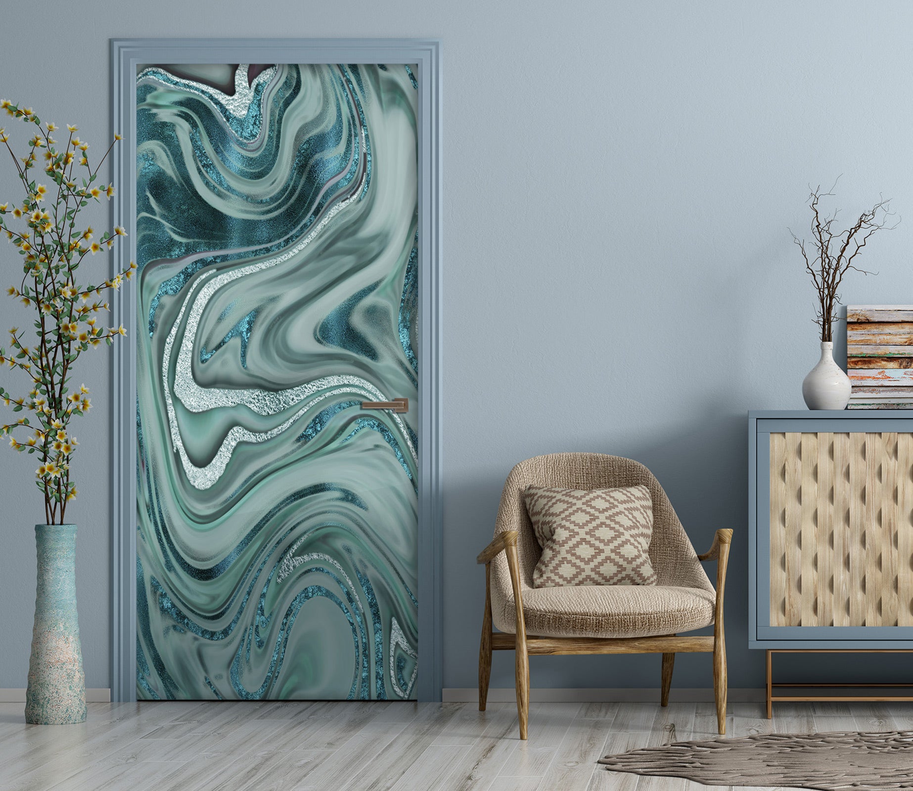 3D Green Texture 10281 Andrea Haase Door Mural