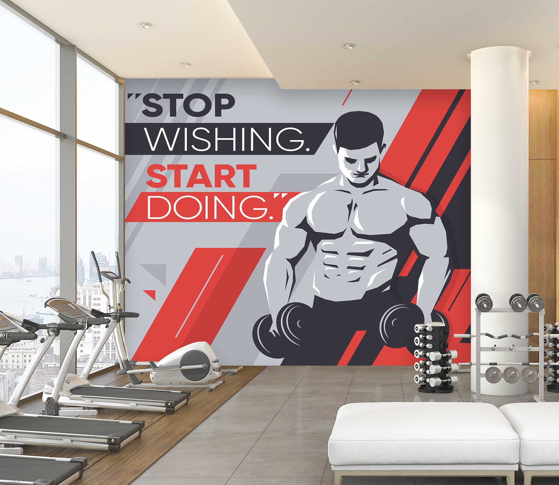 3D Dumbbell Men 288 Wall Murals