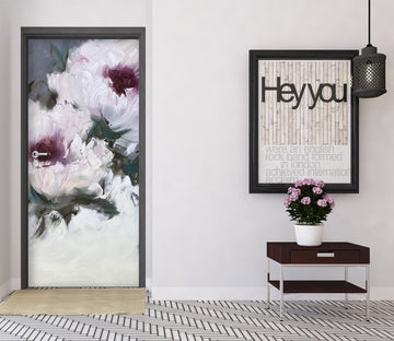 3D White Peony 3170 Skromova Marina Door Mural