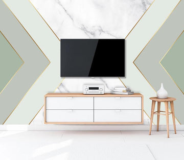 3D Green Triangle Stitching 757 Wall Murals