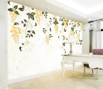 3D Vine Yellow Flower WC484 Wall Murals