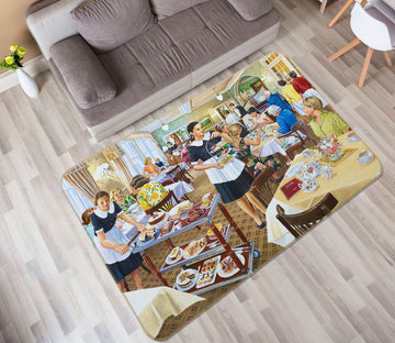 3D Afternoon Tea 1054 Trevor Mitchell Rug Non Slip Rug Mat Mat AJ Creativity Home 