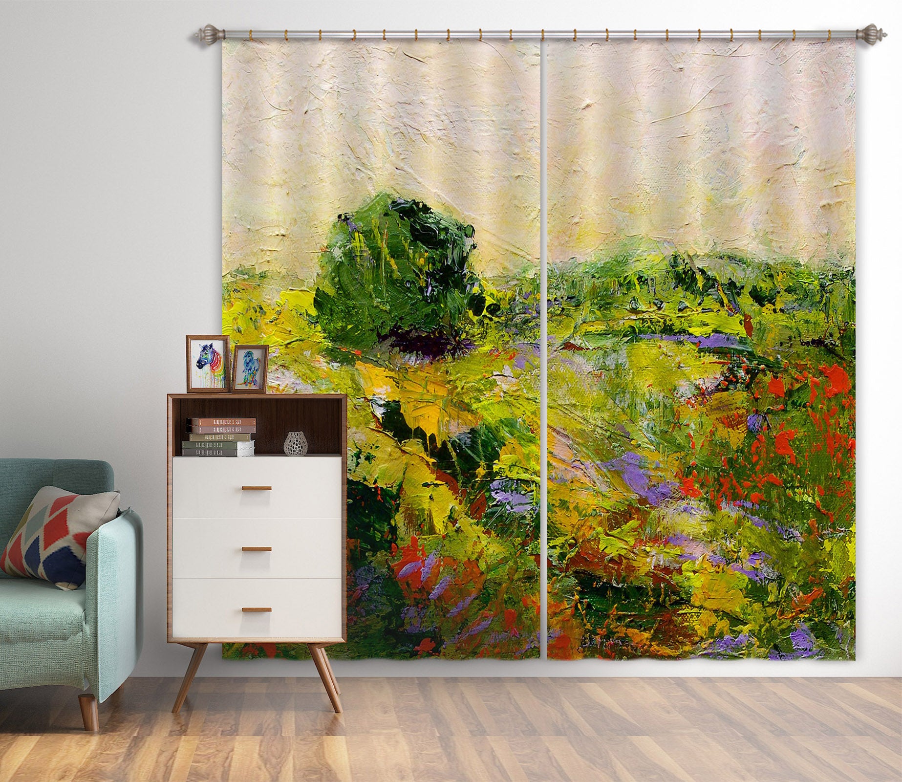 3D Wildflower Fragrance 232 Allan P. Friedlander Curtain Curtains Drapes