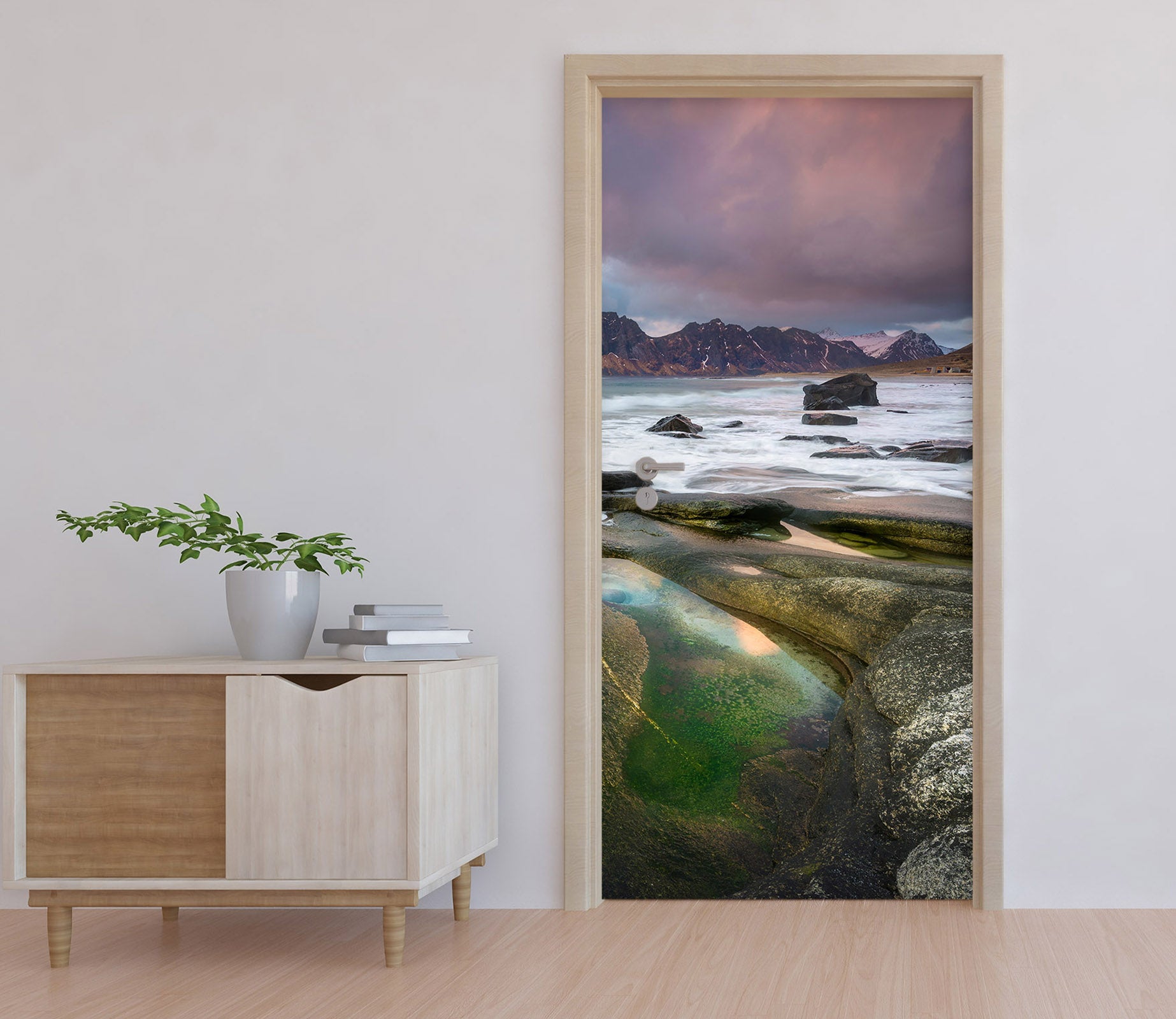 3D Seaside Tide Stone 115105 Marco Carmassi Door Mural