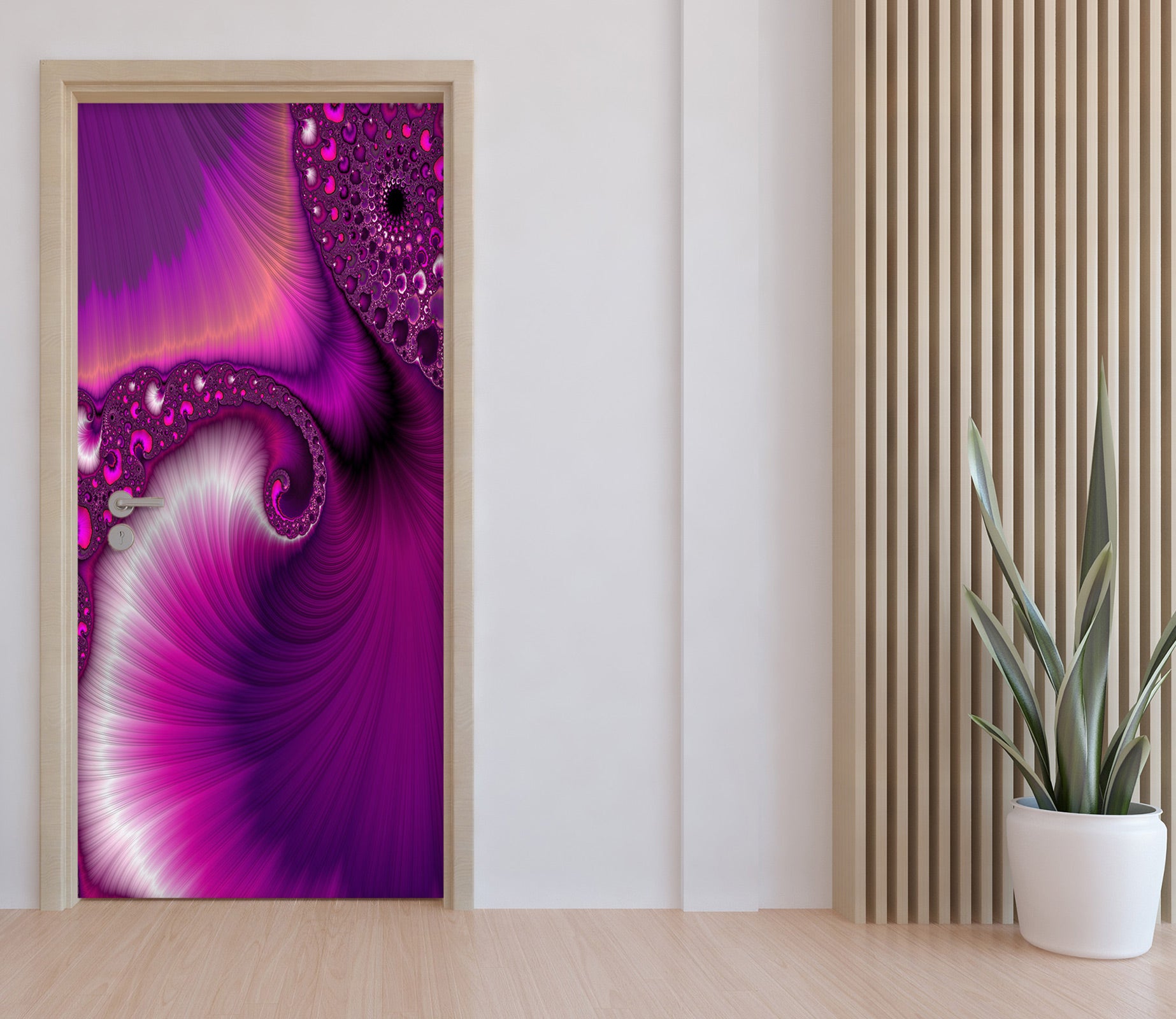 3D Fuchsia Pattern Thread 102107 Andrea Haase Door Mural