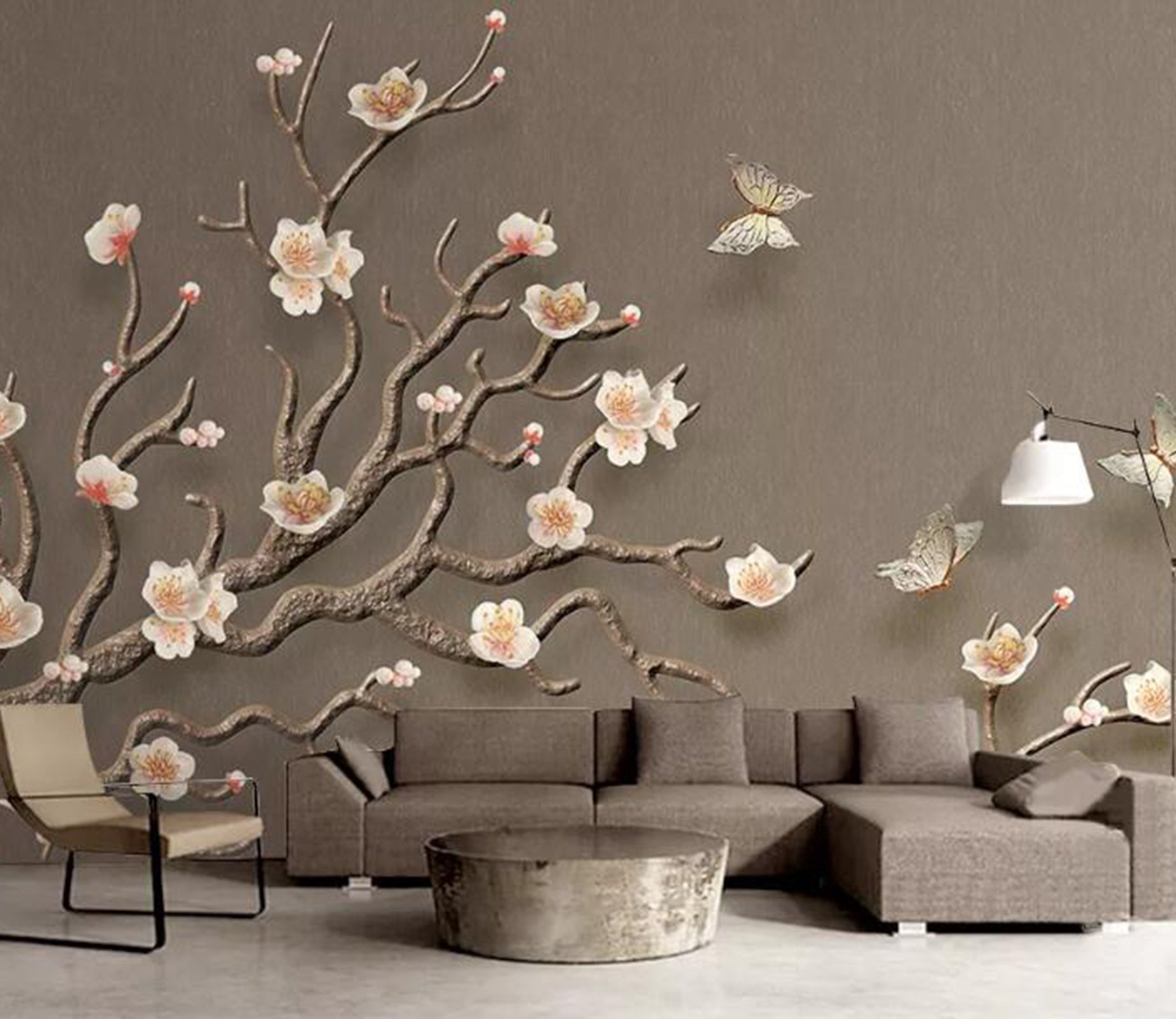 3D Flower Butterfly WG76 Wall Murals Wallpaper AJ Wallpaper 2 