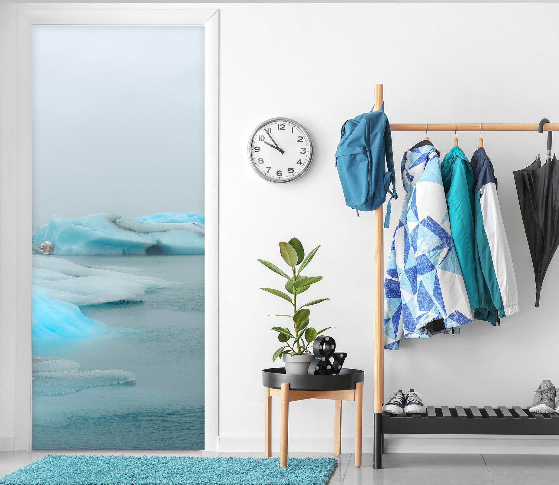 3D Blue Glacier 11560 Marco Carmassi Door Mural