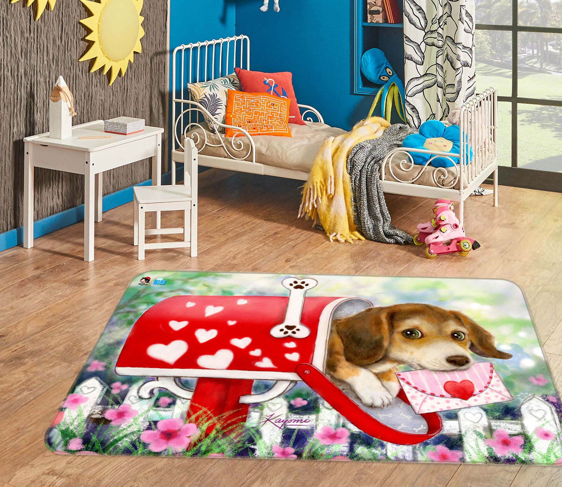 3D Dog Letter 5739 Kayomi Harai Rug Non Slip Rug Mat