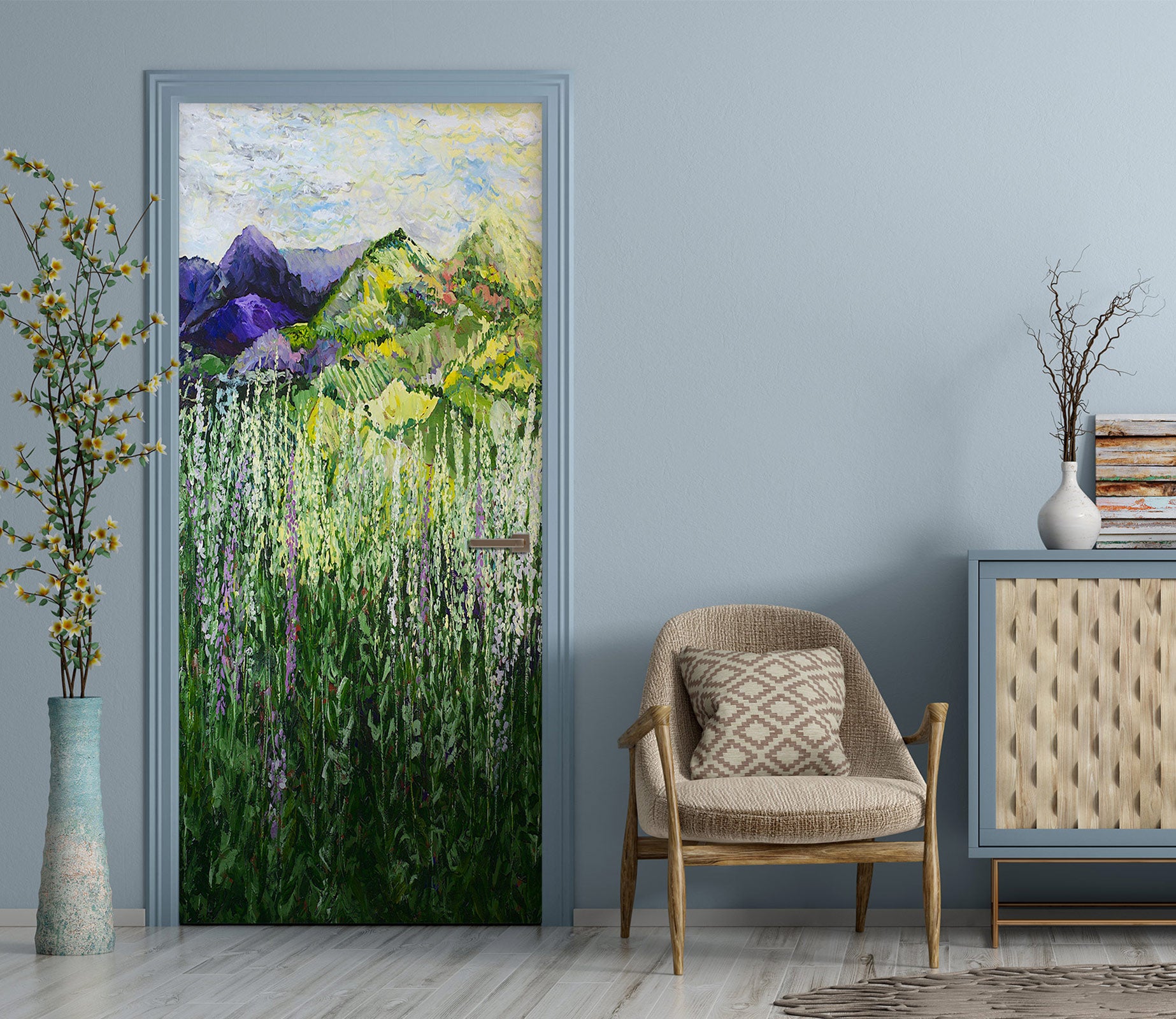 3D Mountain Meadow Flowers 9349 Allan P. Friedlander Door Mural