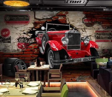 3D Destroy The Car 607 Wall Murals