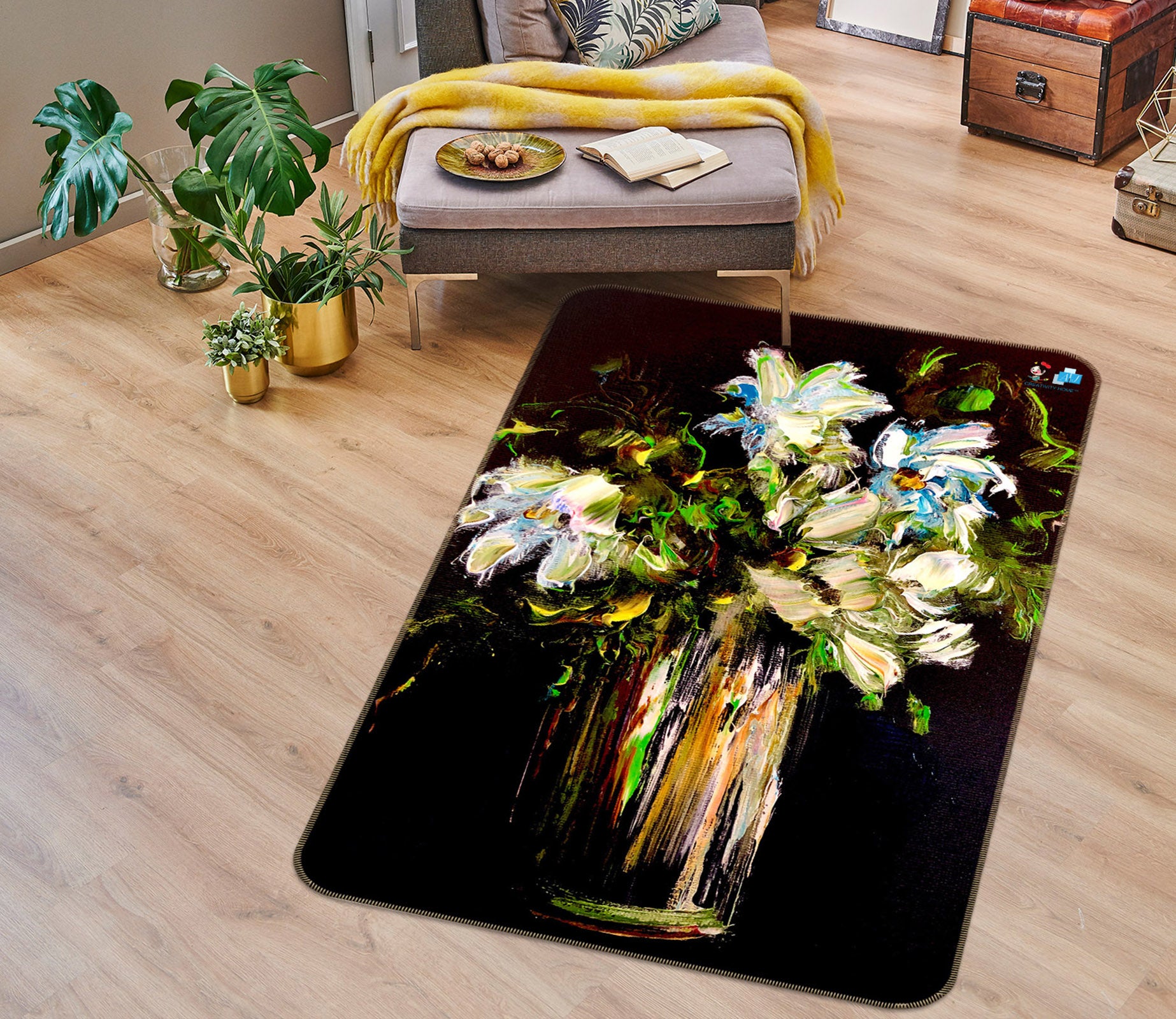 3D Painted Bouquet 1292 Skromova Marina Rug Non Slip Rug Mat