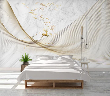 3D Delicate Gold Thread 2490 Wall Murals