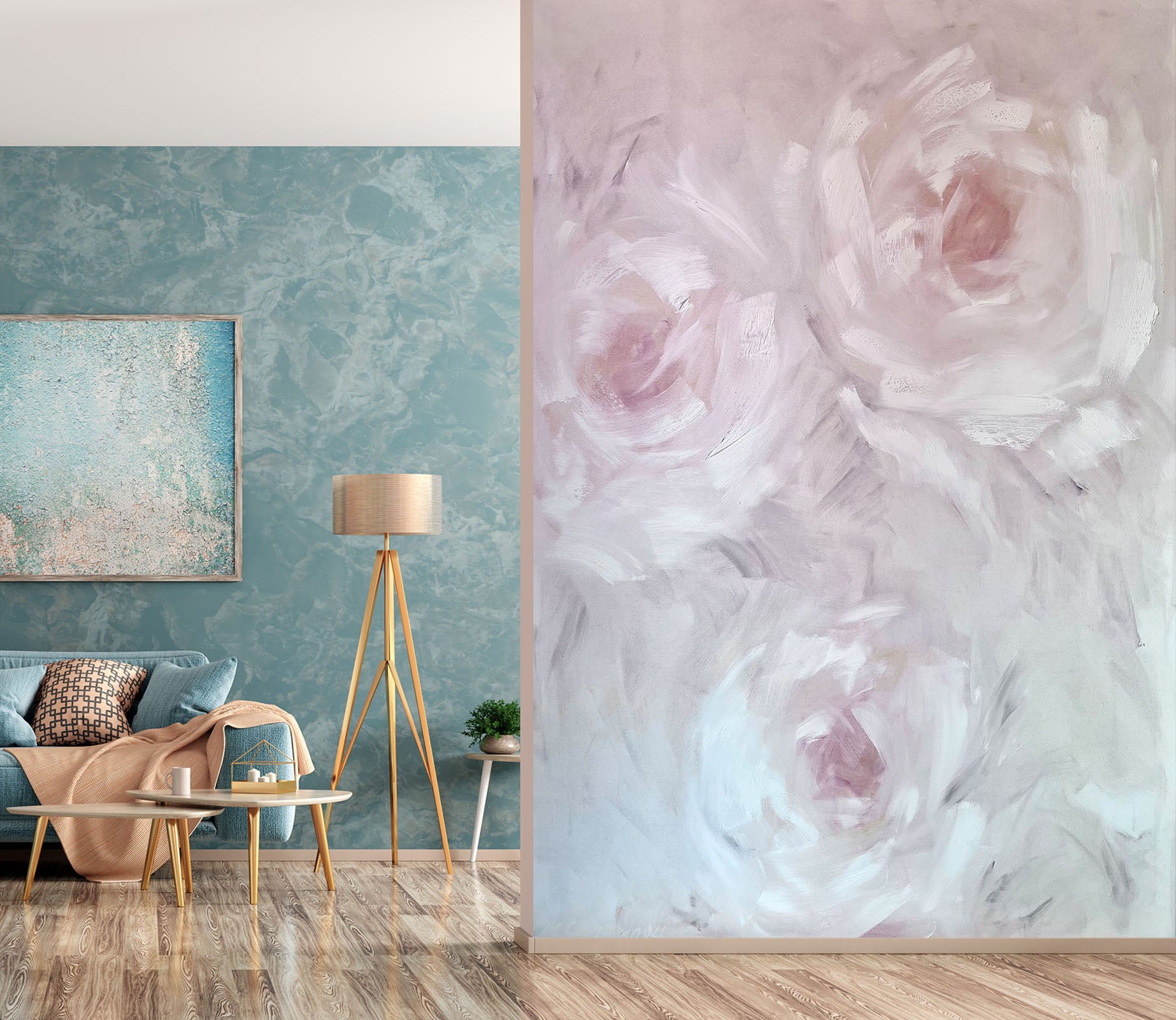 3D Light Pink Flowers 2648 Skromova Marina Wall Mural Wall Murals