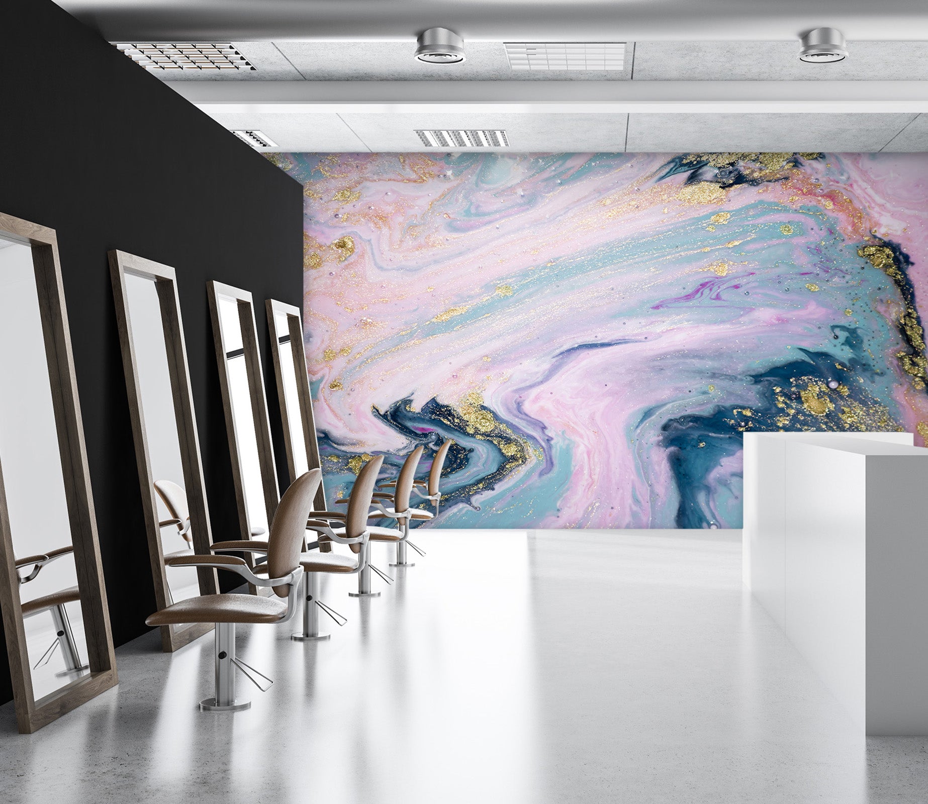 3D Color Stream 396 Wall Murals