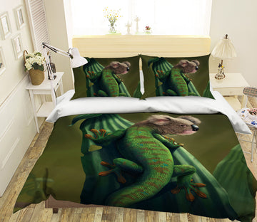 3D Gekoala Chameleon 046 Bed Pillowcases Quilt Exclusive Designer Vincent