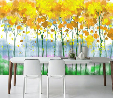 3D Yellow Forest WC974 Wall Murals