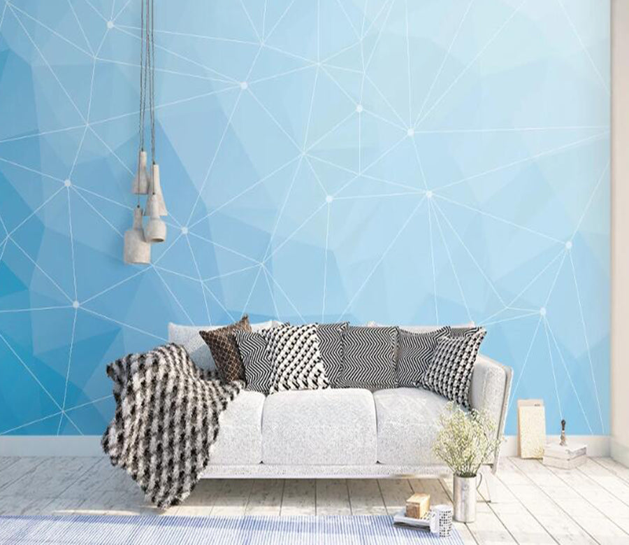 3D Simple Blue Star Line 996 Wall Murals