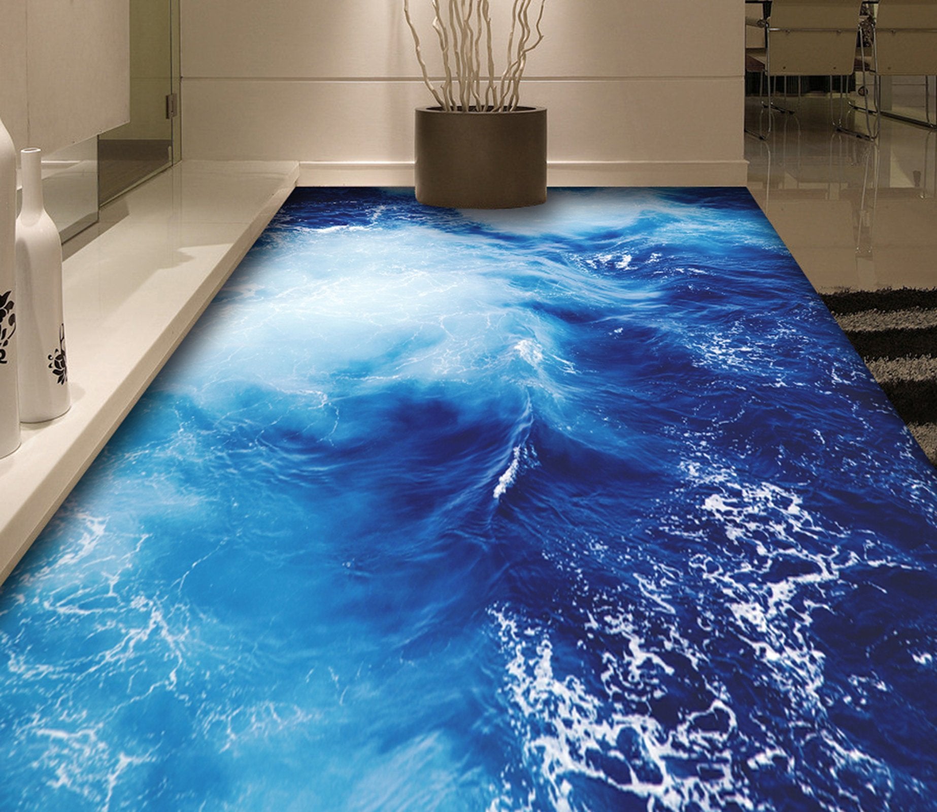 3D Blue Sea Water WG299 Floor Mural Wallpaper AJ Wallpaper 2 