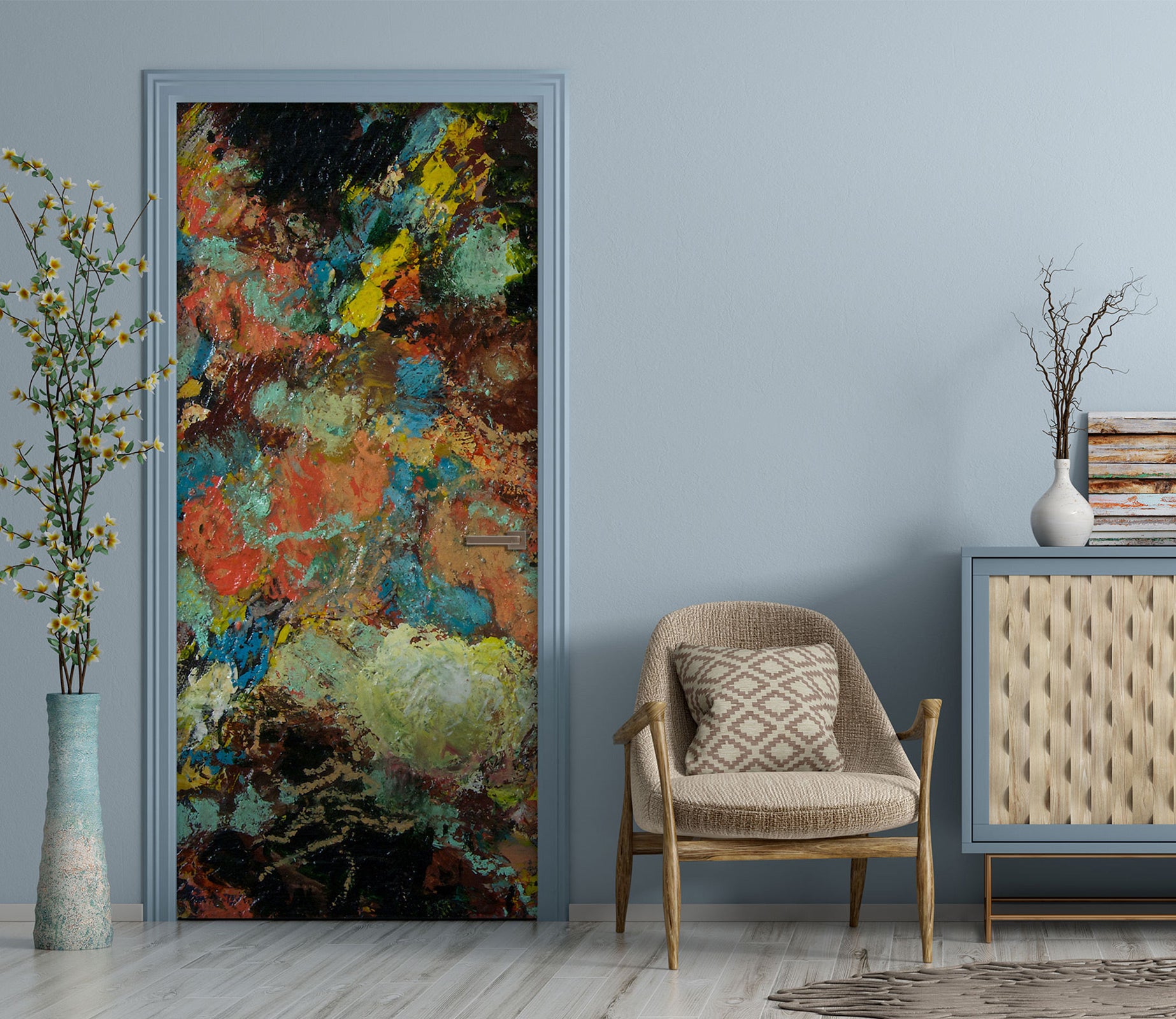 3D Colorful Pigment Pattern 10103 Allan P. Friedlander Door Mural