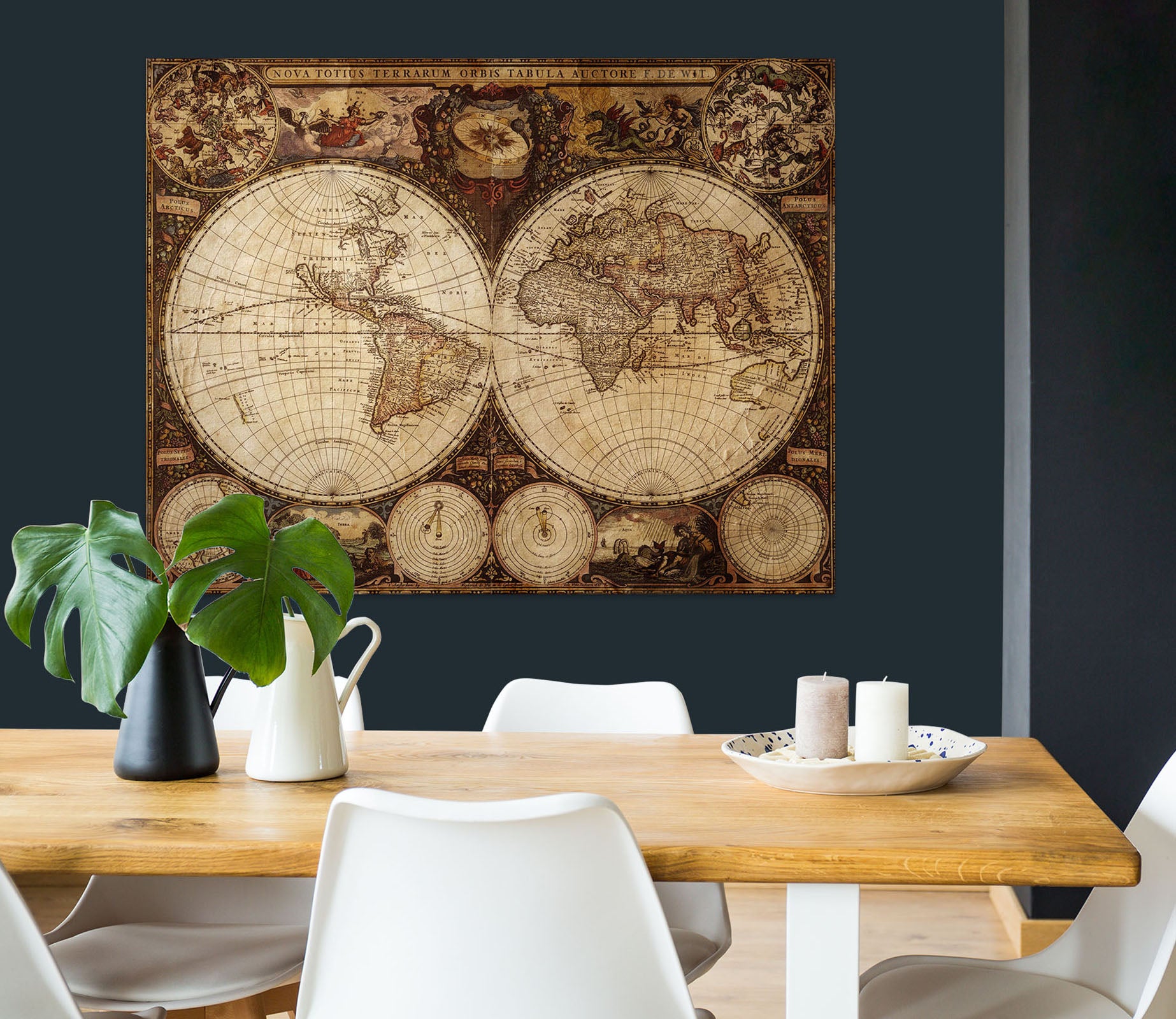 3D Beautiful World 121 World Map Wall Sticker