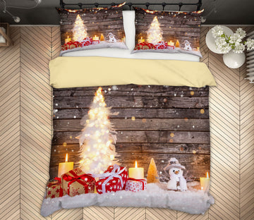 3D Snow Gift 52173 Christmas Quilt Duvet Cover Xmas Bed Pillowcases