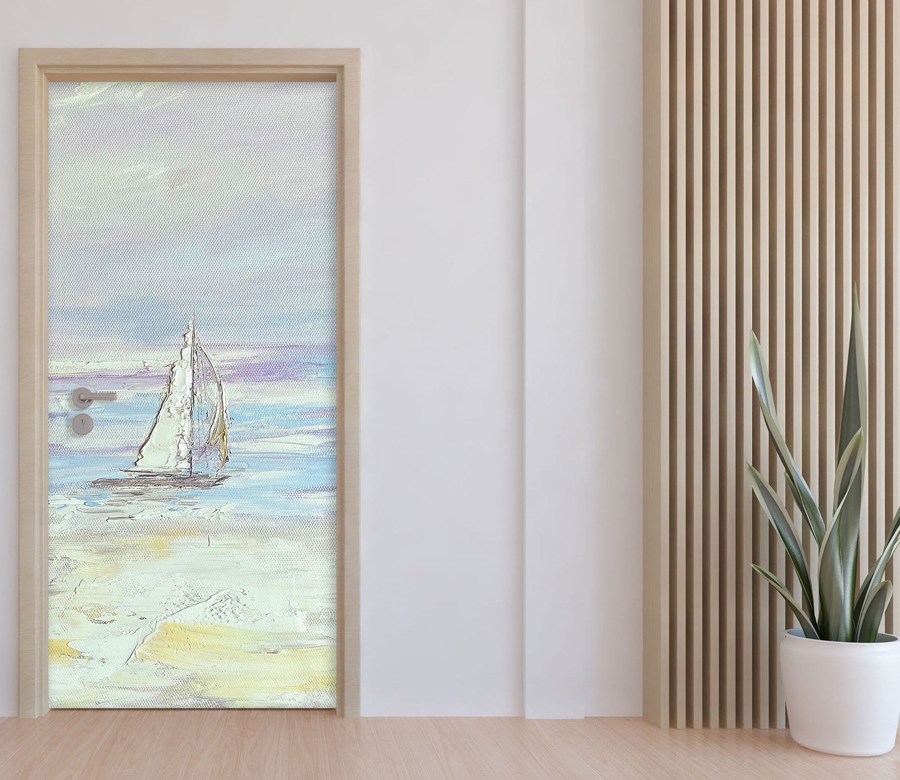 3D Sailing Boat 3064 Skromova Marina Door Mural