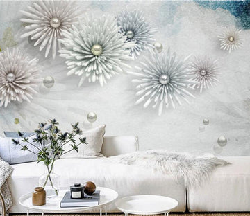 3D Chrysanthemum Pearl WC2765 Wall Murals