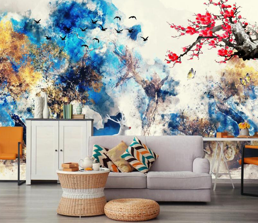 3D Showy Plum 476 Wall Murals