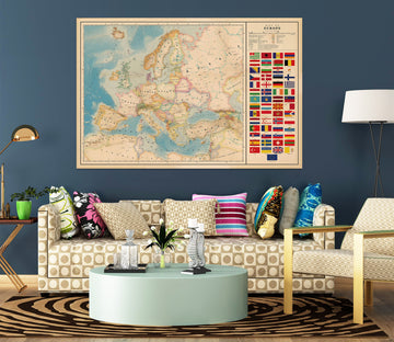 3D Sea Coastline 107 World Map Wall Sticker